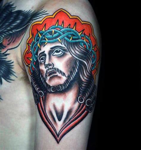 tattoo designs for jesus|traditional jesus tattoo.